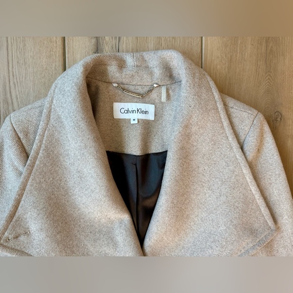 Calvin Klein Tan Wool Coat Size M - Picture 5 of 6
